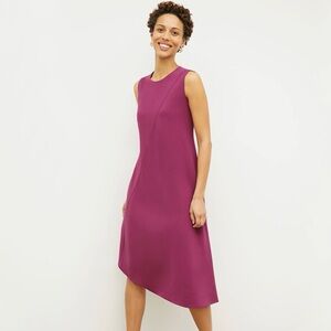 MM.Lafleur Crepe Lara Asymmetrical Dress in Berry